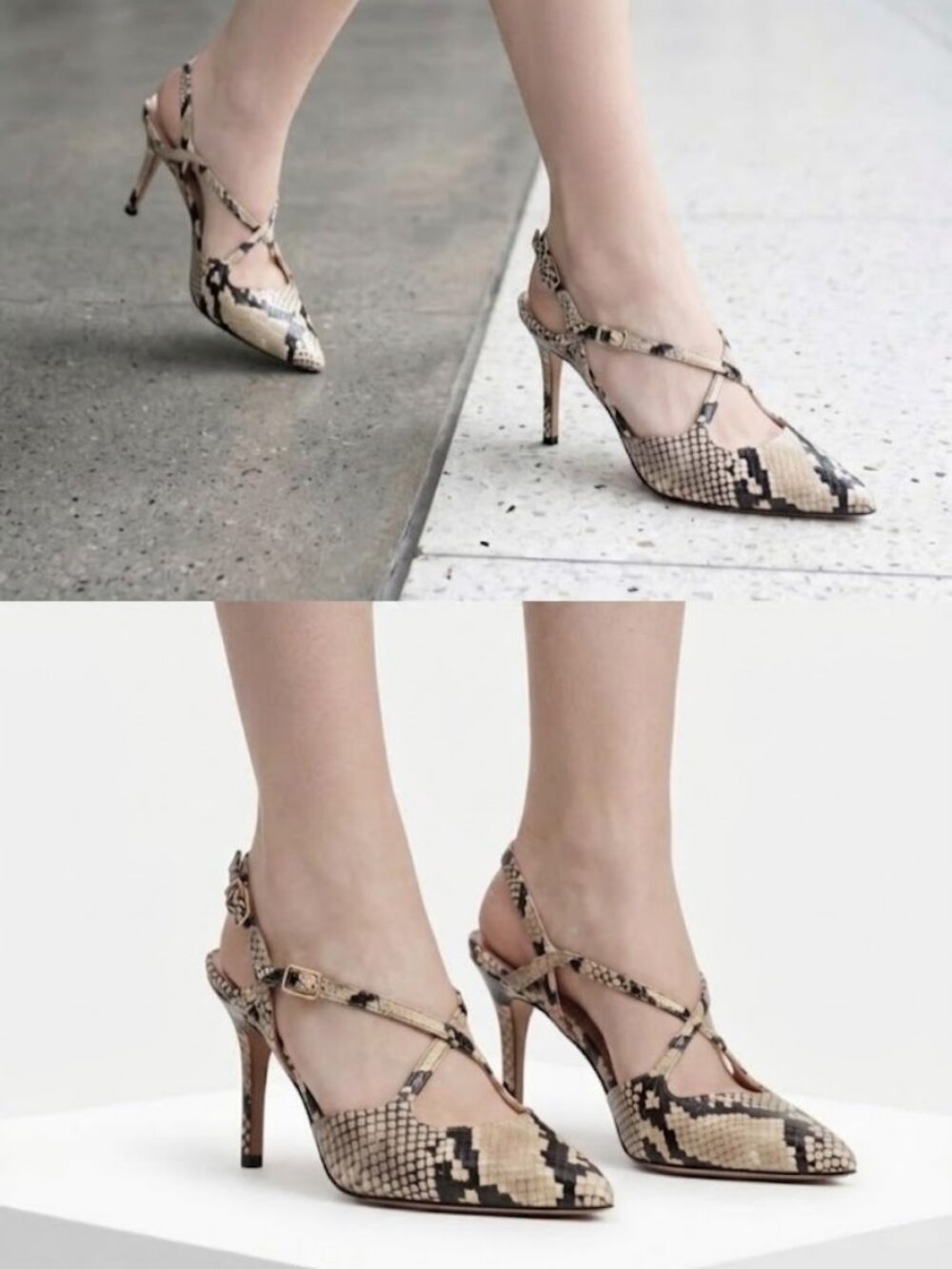 J.CREW $298 ITALIAN Elsie SNAKE Embossed LEATHER Women's Pumps Size 10.5 NIB